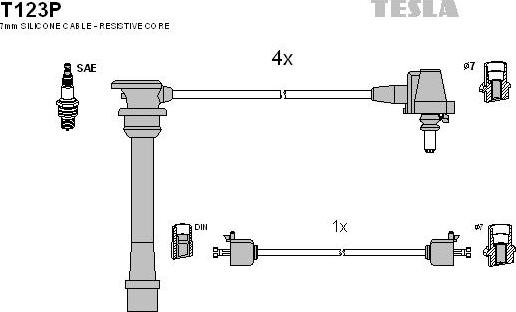 TESLA T123P - Kit cavi accensione autozon.pro