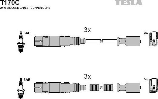 TESLA T170C - Kit cavi accensione autozon.pro