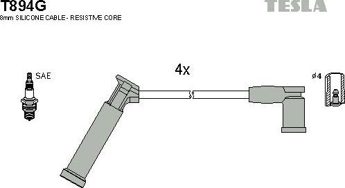 TESLA T894G - Kit cavi accensione autozon.pro