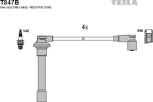 TESLA T847B - Kit cavi accensione autozon.pro