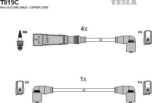 TESLA T819C - Kit cavi accensione autozon.pro