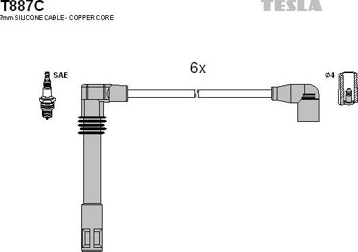 TESLA T887C - Kit cavi accensione autozon.pro