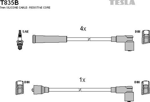 TESLA T835B - Kit cavi accensione autozon.pro