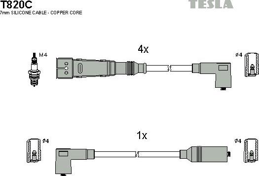 TESLA T820C - Kit cavi accensione autozon.pro