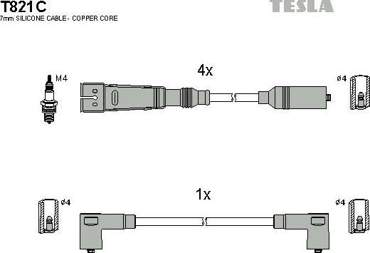 TESLA T821C - Kit cavi accensione autozon.pro