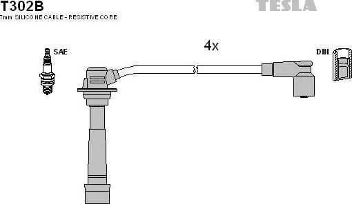 TESLA T302B - Kit cavi accensione autozon.pro