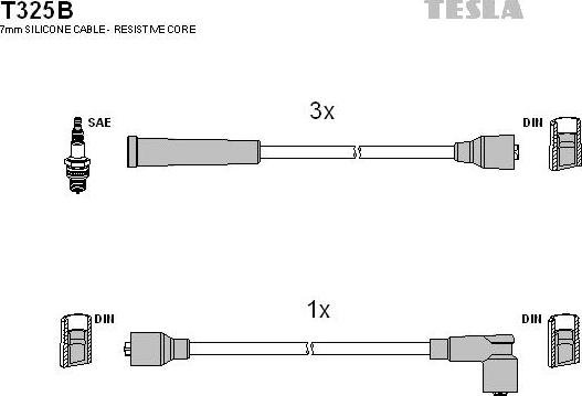 TESLA T325B - Kit cavi accensione autozon.pro