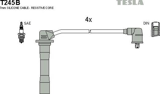 TESLA T245B - Kit cavi accensione autozon.pro