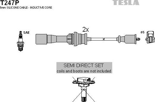 TESLA T247P - Kit cavi accensione autozon.pro