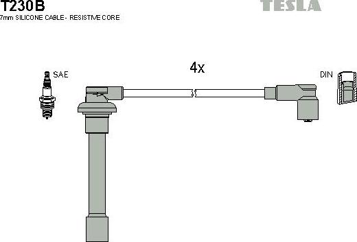 TESLA T230B - Kit cavi accensione autozon.pro