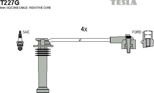 TESLA T227G - Kit cavi accensione autozon.pro