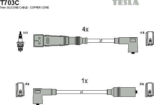 TESLA T703C - Kit cavi accensione autozon.pro