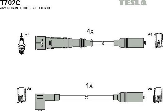 TESLA T702C - Kit cavi accensione autozon.pro