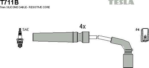 TESLA T711B - Kit cavi accensione autozon.pro