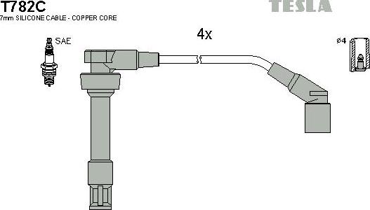 TESLA T782C - Kit cavi accensione autozon.pro
