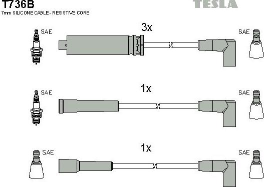 TESLA T736B - Kit cavi accensione autozon.pro