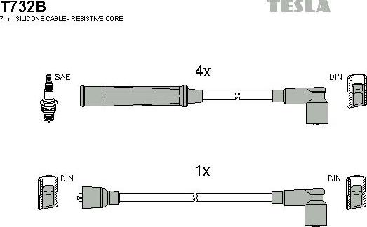 TESLA T732B - Kit cavi accensione autozon.pro