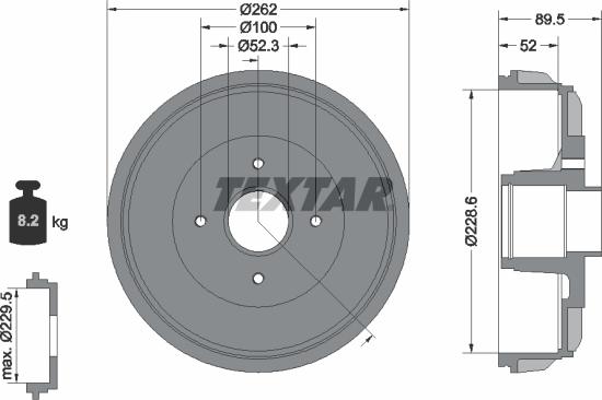 Textar 94049700 - Tamburo freno autozon.pro