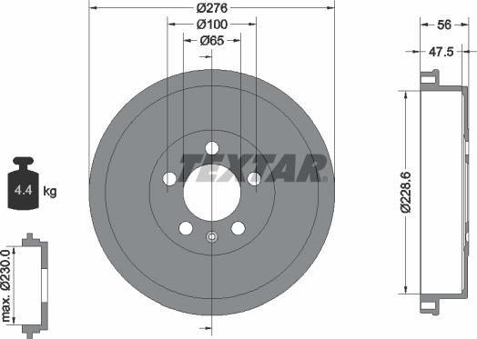 Textar 94044600 - Tamburo freno autozon.pro