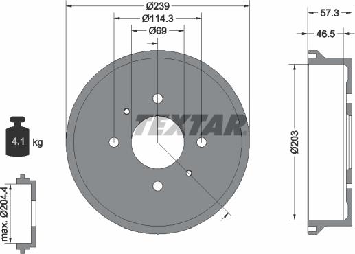 Textar 94044200 - Tamburo freno autozon.pro