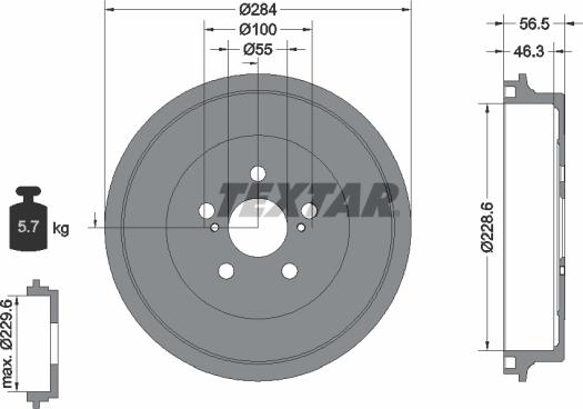 Textar 94044700 - Tamburo freno autozon.pro