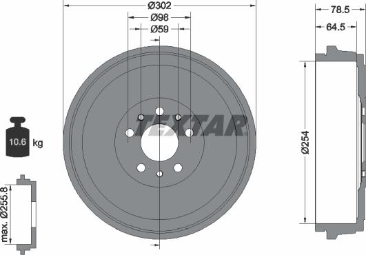 Textar 94045400 - Tamburo freno autozon.pro