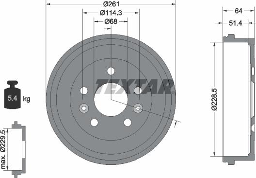 Textar 94045500 - Tamburo freno autozon.pro