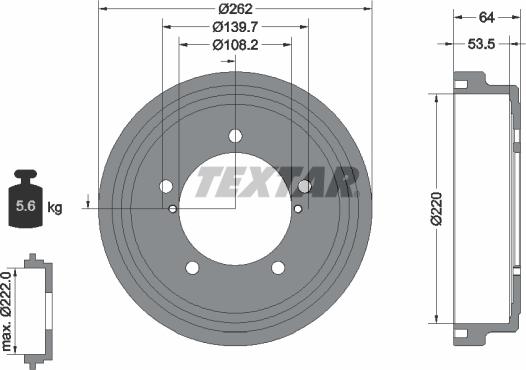 Textar 94045700 - Tamburo freno autozon.pro