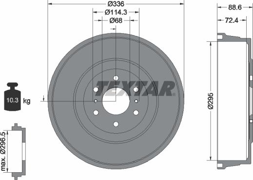 Textar 94046500 - Tamburo freno autozon.pro