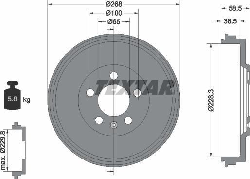 Textar 94046000 - Tamburo freno autozon.pro