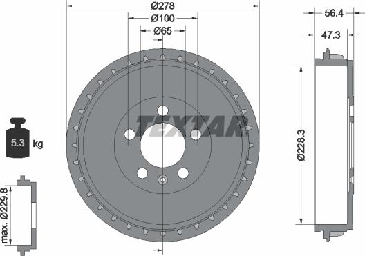 Textar 94046300 - Tamburo freno autozon.pro