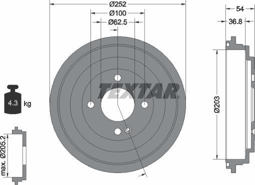 Textar 94046700 - Tamburo freno autozon.pro