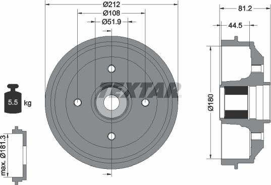 Textar 94041900 - Tamburo freno autozon.pro