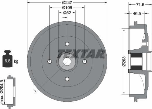 Textar 94041600 - Tamburo freno autozon.pro