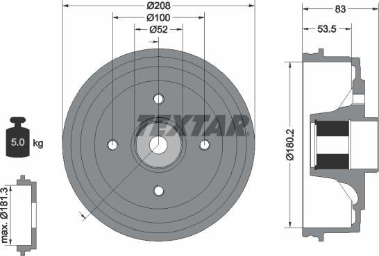 Textar 94041700 - Tamburo freno autozon.pro