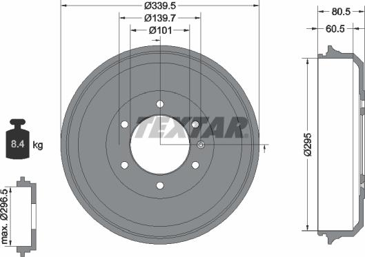 Textar 94043300 - Tamburo freno autozon.pro