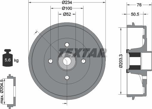 Textar 94042400 - Tamburo freno autozon.pro