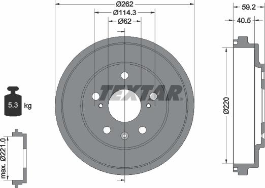 Textar 94047600 - Tamburo freno autozon.pro