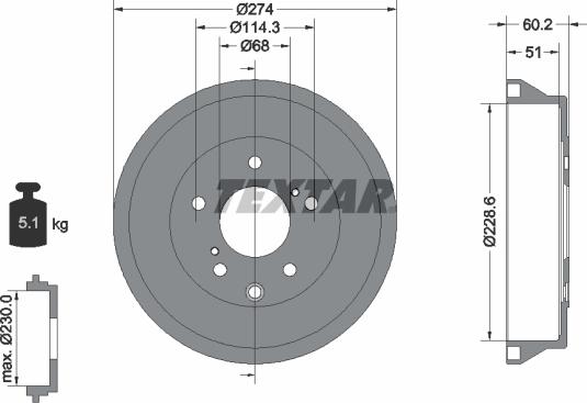 Textar 94047800 - Tamburo freno autozon.pro