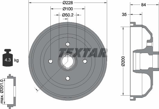 Textar 94009900 - Tamburo freno autozon.pro