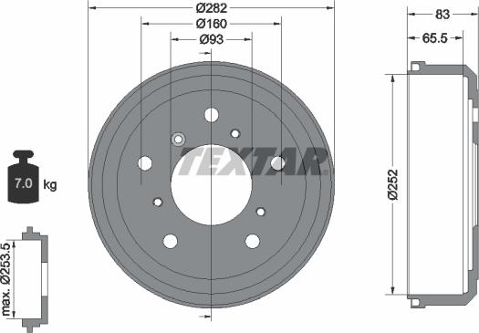 Textar 94005100 - Tamburo freno autozon.pro