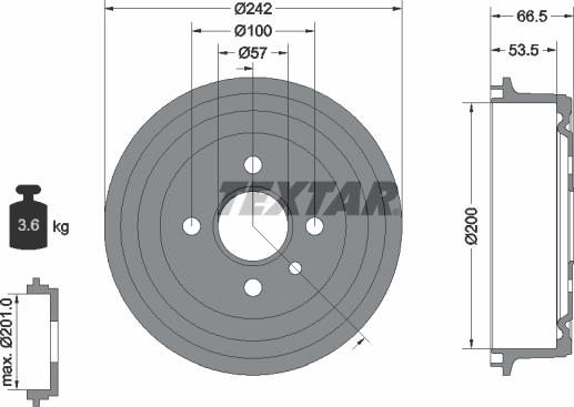 Textar 94008600 - Tamburo freno autozon.pro