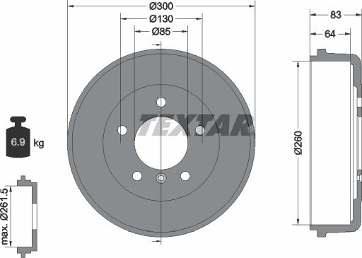 Textar 94002600 - Tamburo freno autozon.pro