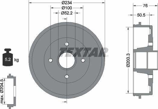 Textar 94019700 - Tamburo freno autozon.pro