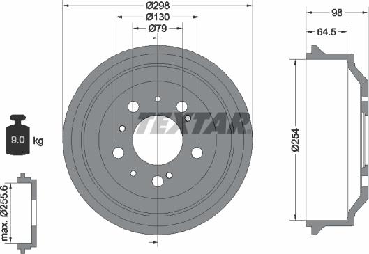 Textar 94014600 - Tamburo freno autozon.pro