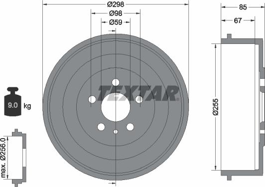 Textar 94015000 - Tamburo freno autozon.pro