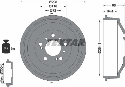 Textar 94010200 - Tamburo freno autozon.pro