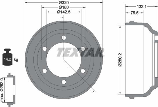 Textar 94013300 - Tamburo freno autozon.pro