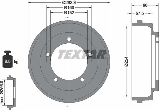 Textar 94013200 - Tamburo freno autozon.pro