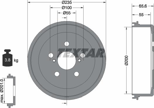 Textar 94017900 - Tamburo freno autozon.pro